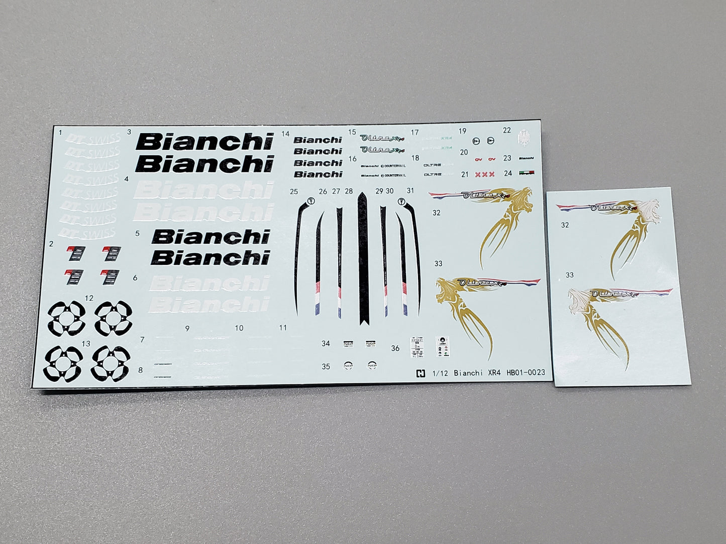 UNPAINTED/UNASSEMBLED White Mold - Hobbit Bike 1/12 Scale Plastic Road Bike Model Kit - HB01-0023 - BIANCHI XR4